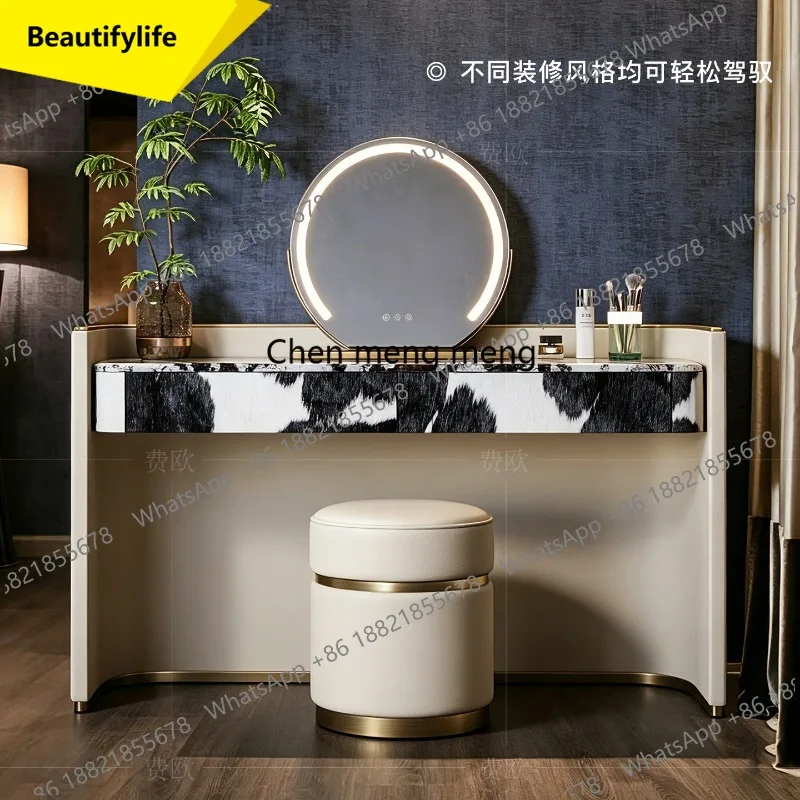 

M45 Light luxury makeup table custom Italian senior cow fur marble master bedroom dresser