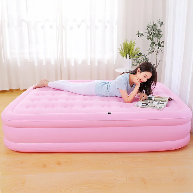 Twin Air Mattress with Built in Pump and Pillow,  Soft Plush Top, Foldable Inflatable Mattress, Air Bed for Camping, Home Guest