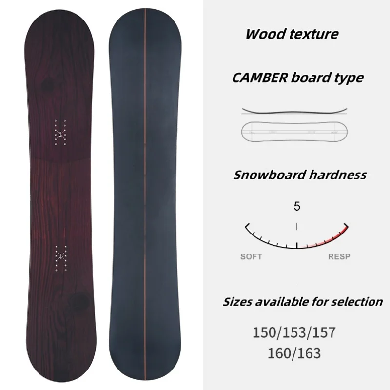 عرض ساخن لعام 2025 على ألواح التزلج على الجليد على جميع الألواح التزلج على الجليد للمغامرة والتزلج على الجليد مصنوعة من مادة خشبية متينة