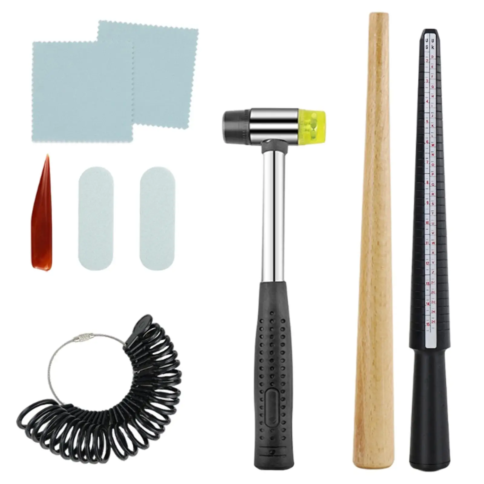 

9x Ring Sizer Measuring Tool Set Finger Size Guage Rings Mandrel Equipment