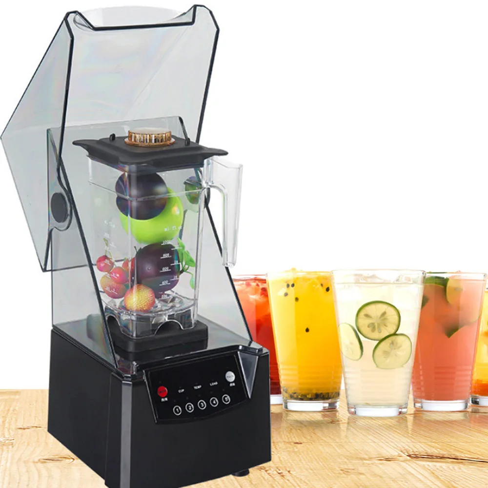 커버가있는 상업용 블렌더 스무디 기계 Juicer Ice Crushed Machine 두유 기계 곡물 전기 블렌더 Juicer
