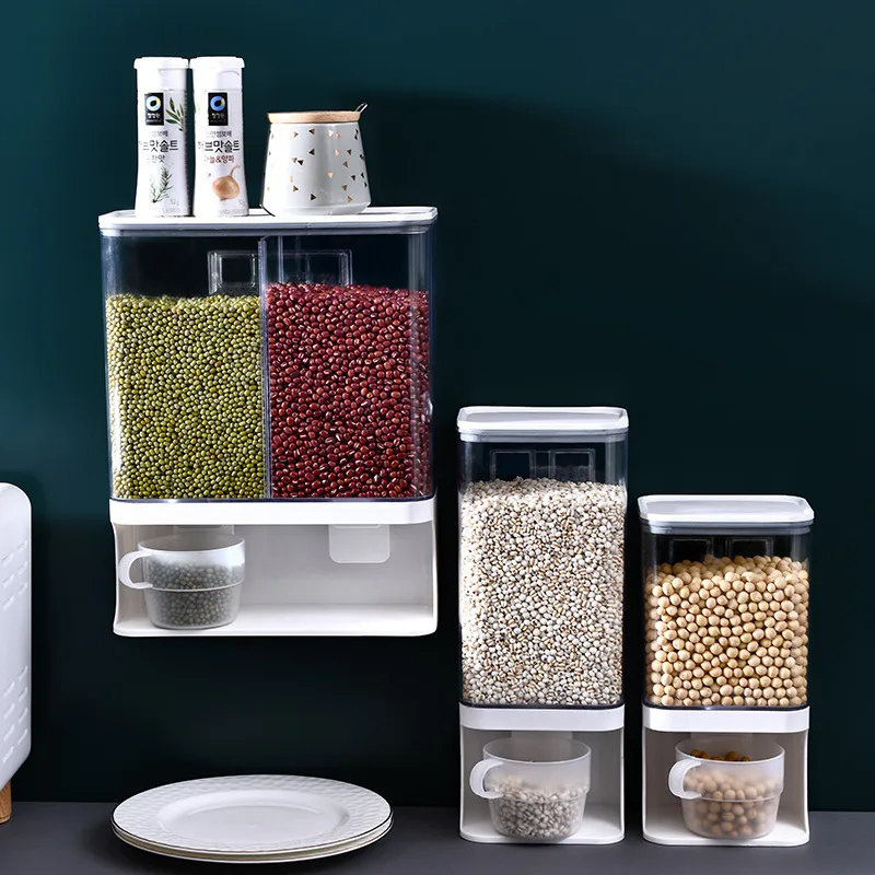 Simple compartmented grain can storage box sealed storage can grain storage can washing powder fragrance bead storage