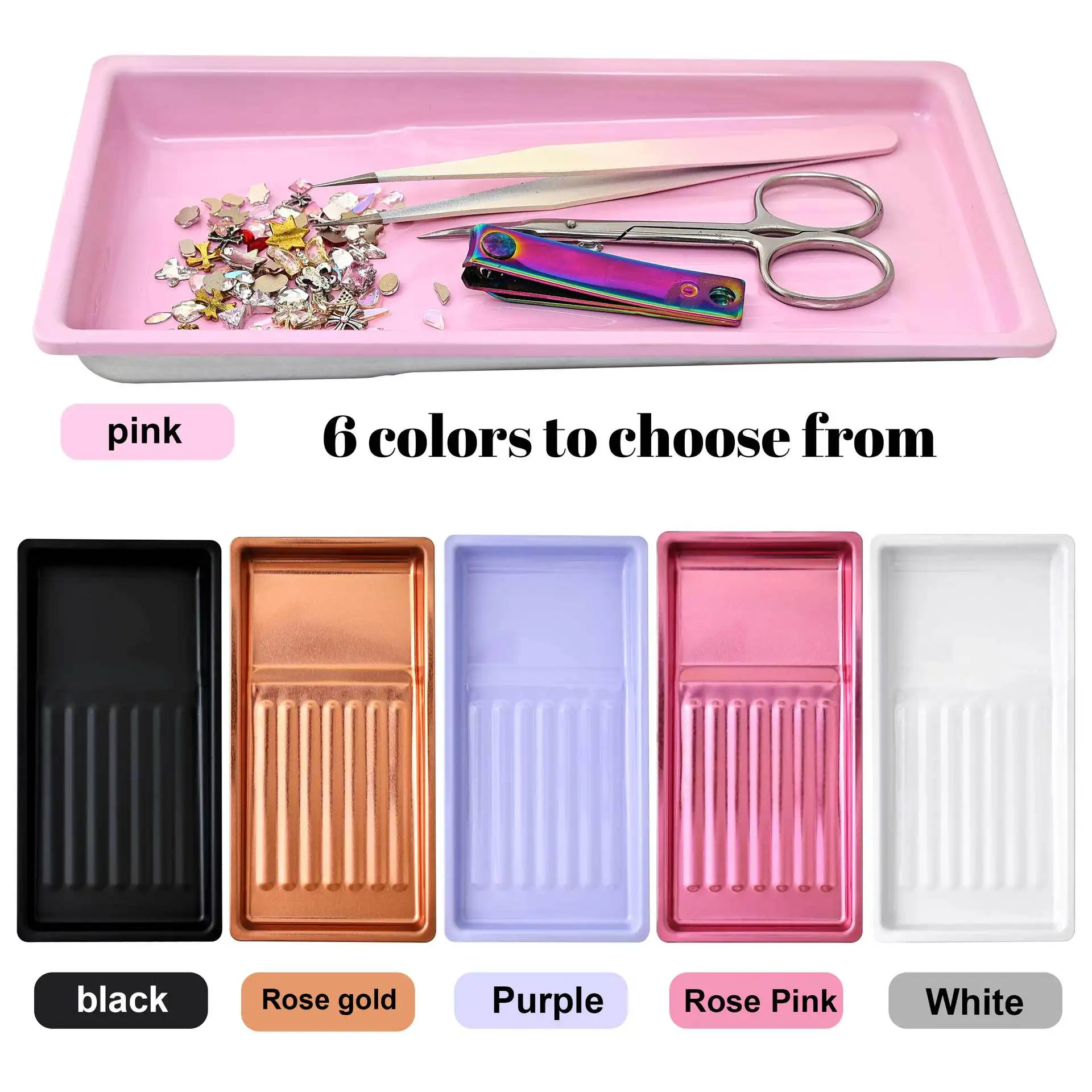 Thick Stainless Steel Nail Disinfect Tray High Temp Resistant Square Plate Salon Manicure Tools Storage Sanitizing Organizer