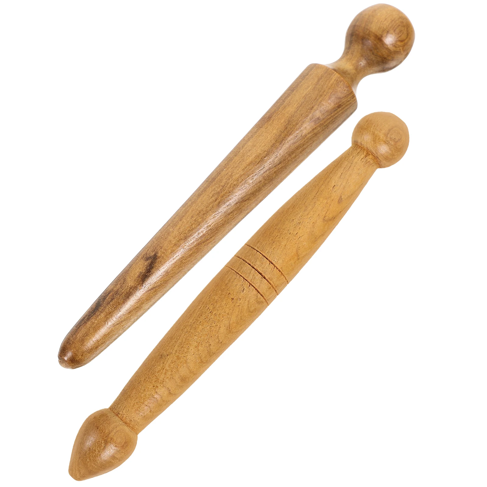 

2 Pcs Foot Massage Wooden Stick Smooth Gentle No Burrs Hand Massager Reflexology Tools Portable Travel Small Size Safe Practical