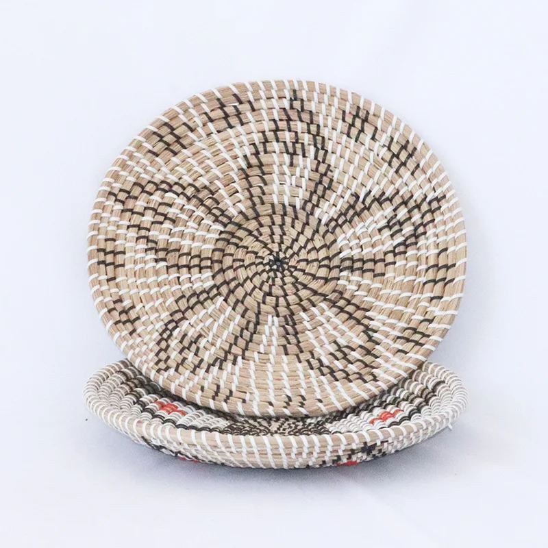 Seaweed woven plate porch living room straw woven decorative art hanging plate B&B ornaments spot wholesale