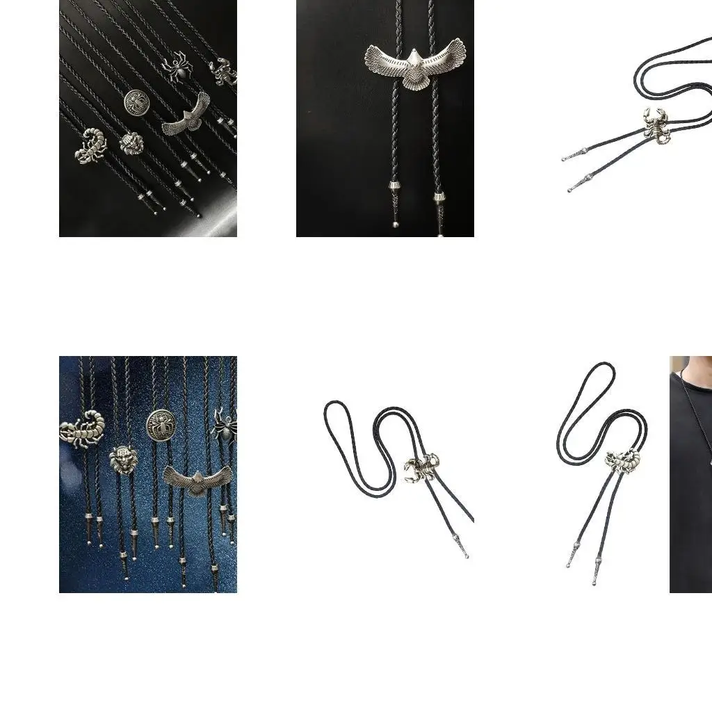 652F Bolo Tie Cowboy Costume Assume for Men نساء قابلة للتعديل طول عتيقة قلادة Necktie قلادة