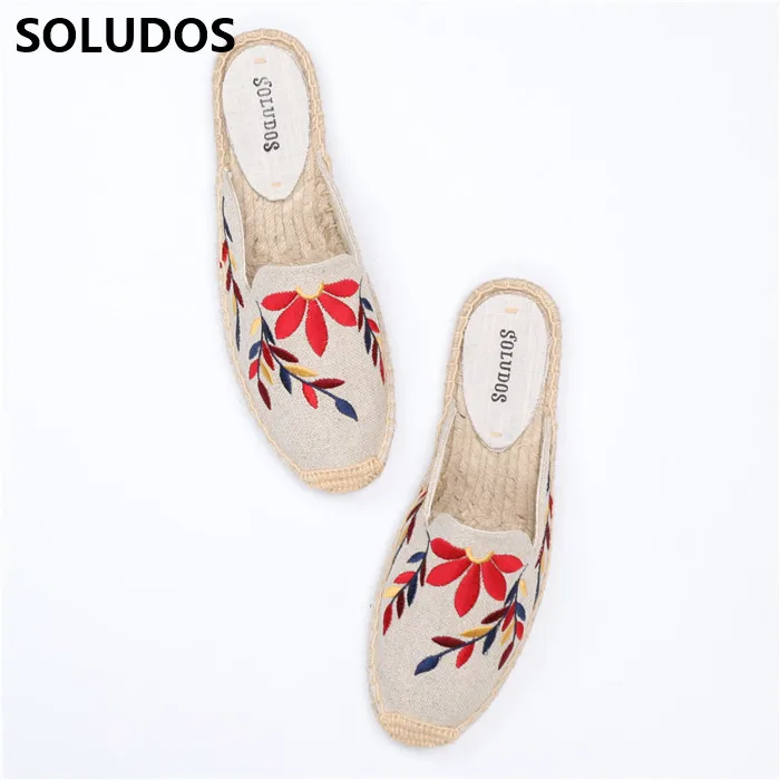 SOLUDOS Garden Slippers Bottom Versatile White Shoes New Grass Weaving Fisherman Shoes Board Shoes Casual Shoes Women's Drag