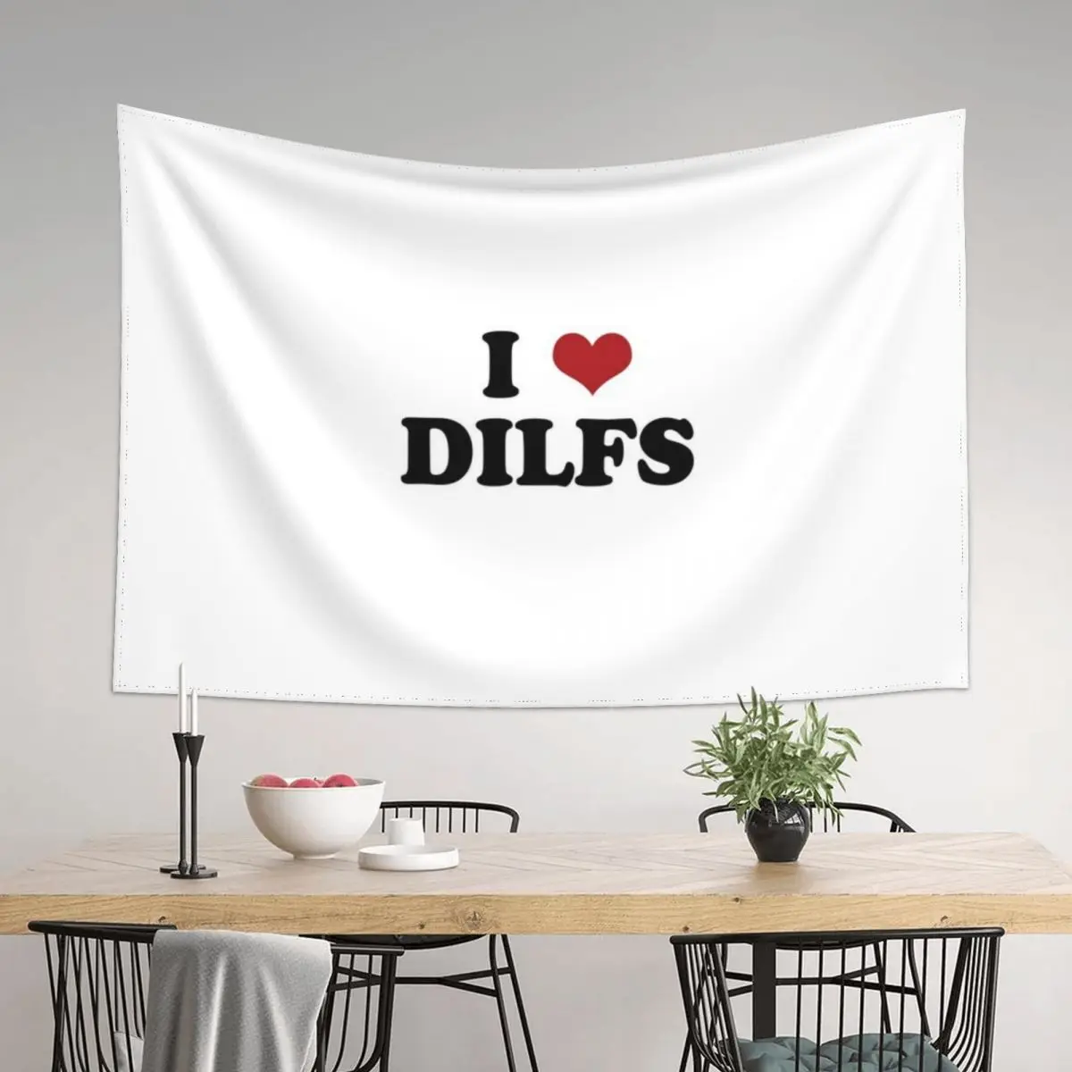 

I Heart DILFS Print Tapestry Wall Hanging Bathroom Decor For Bedroom Decoration For Home Tapestry