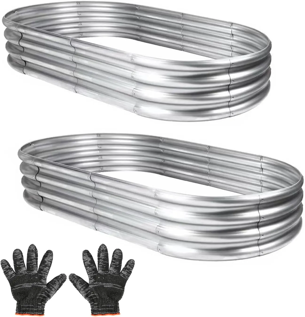 

Комплект оцинкованных стальных приподнятых грядок, 2 шт., 4x2x1 фут, для овощей, трав и цветов