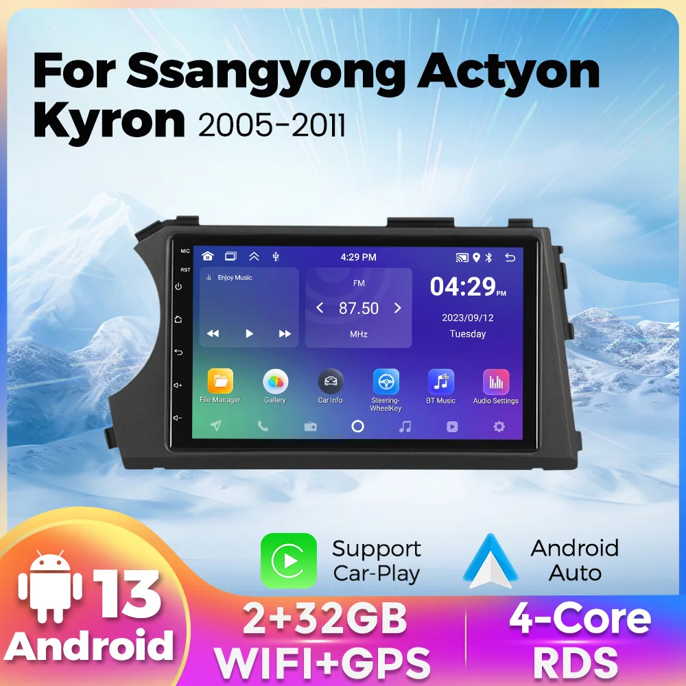 MEKEDE New Android System 8224 RDS Car Radio Multimedia for Ssangyong Kyron Actyon 2005 - 2011 Autoradio Carplay FM GPS BT Wifi