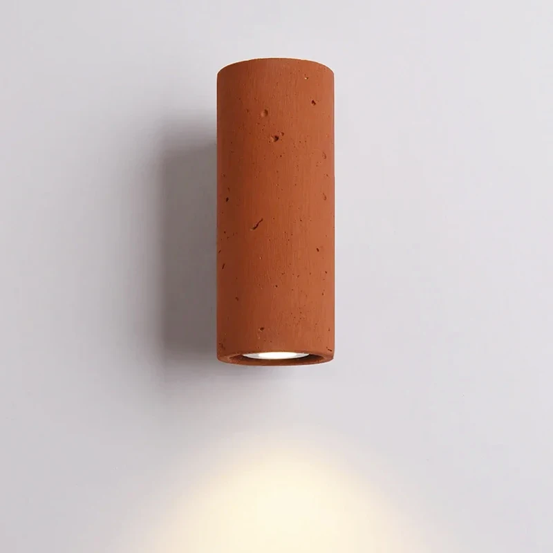 

Brick Red Travertine Wall Lamp Led 3W 85-265V Foyer Bedside Corridor Restaurant Hotel Home Retro Decor Sconce Light Fixtures