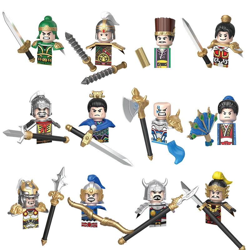 Courage Of The Three Kingdoms Soldiers Hero soldier weapon brick Mini action figure Building Blocks Toy For Children\'s Gifts