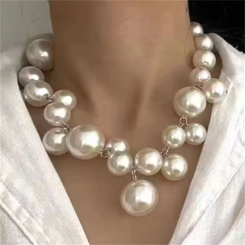 

Винтажное ожерелье с бусинами и жемчугом, цепочка на ключицу, элегантное женское колье с подвеской, украшение для невесты