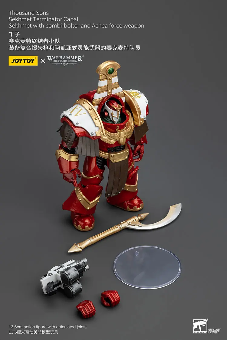 JOYTOY Warhammer "The Horus Heresy" Thousand Sons Sekhmet Terminator Cabal Sekhmet With Combi-Bolter And Achea Force Doll Toys