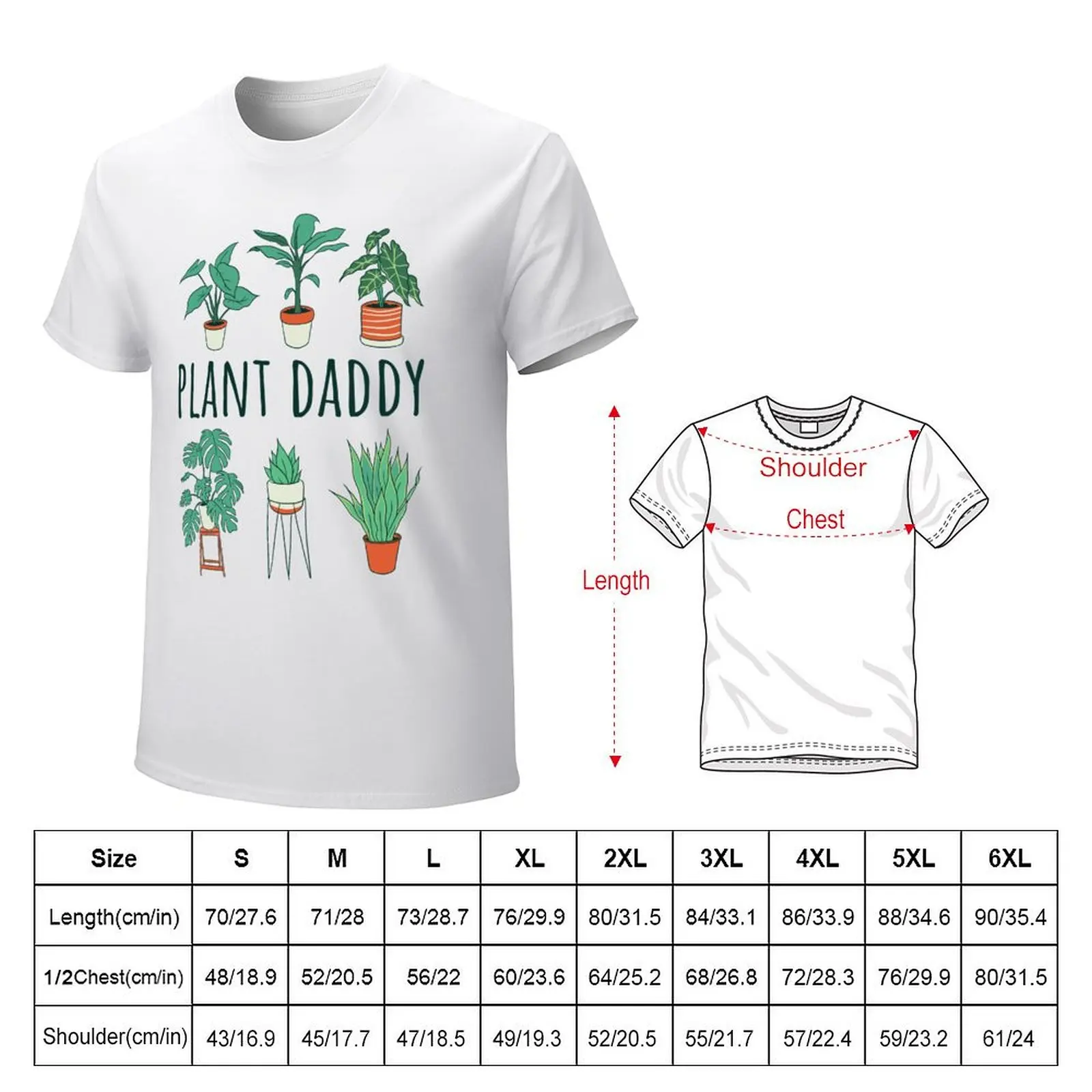 Plant Daddy V T-shirt vintage plus size tops anime clothes plus sizes slim fit t shirts for men