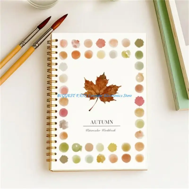  2Pcs Watercolour Workbook Includes 12 Color Watercolour Paint and Paint Brush