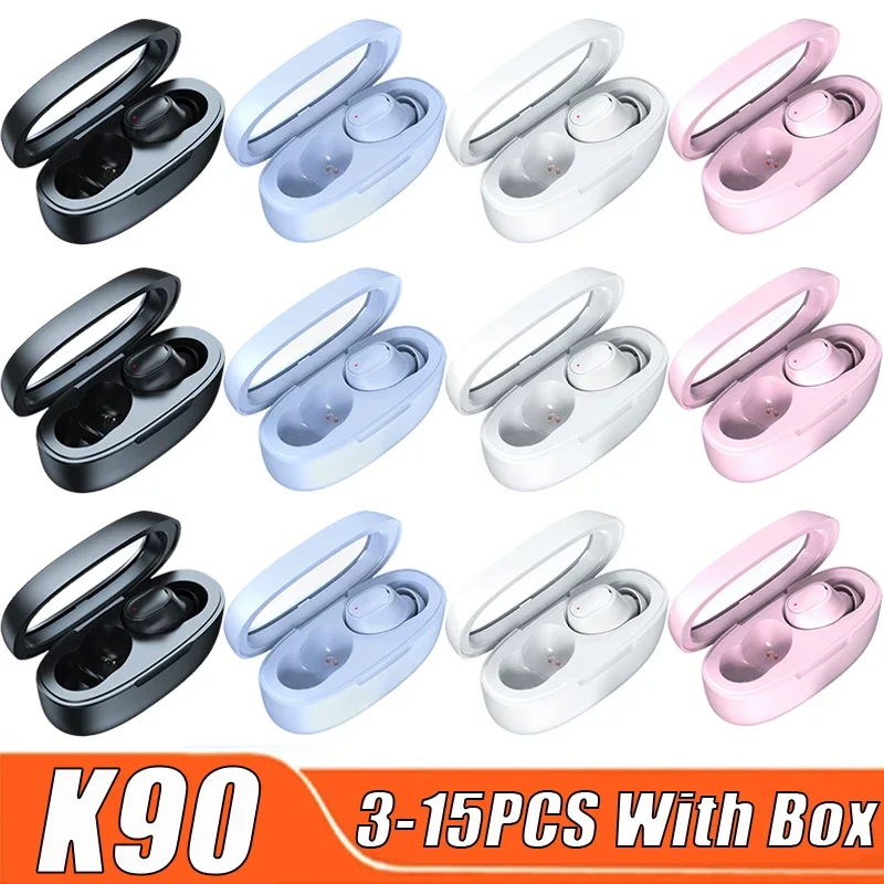 K90 Headphones Bluetooth Earphones Mini Earbuds Wireless Headset Wholesale HiFi Microphones Sport Men Smart Display Stereo Fones