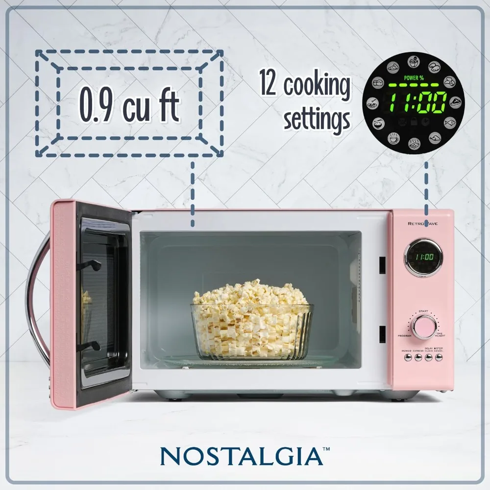 Forno a microonde, grande 800 Watt,12 impostazioni di cottura preprogrammate, orologio digitale, elettrodomestici da cucina, forno a microonde