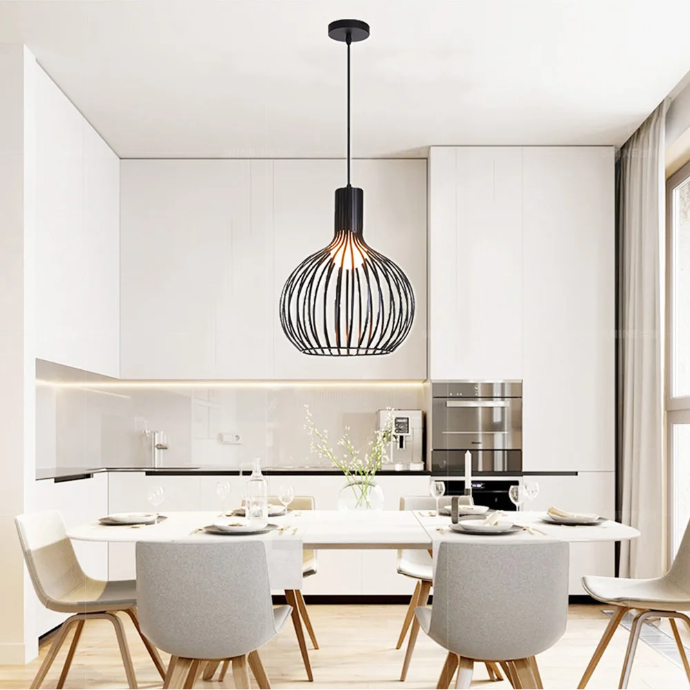 الثريا غرفة الطعام الثريا أباجورة مطعم مصباح الذهب الأسود الثريا الصناعية Win D الشمال مصباح بسيط Bedroo