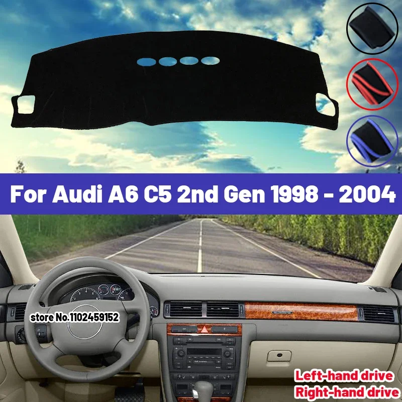 

Высокое качество для Audi A6 C5 2-го поколения 1998-2004 2001 2002 2003, автомобильный коврик для приборной панели, солнцезащитный козырек, избегайте света, коврики с защитой от УФ-лучей