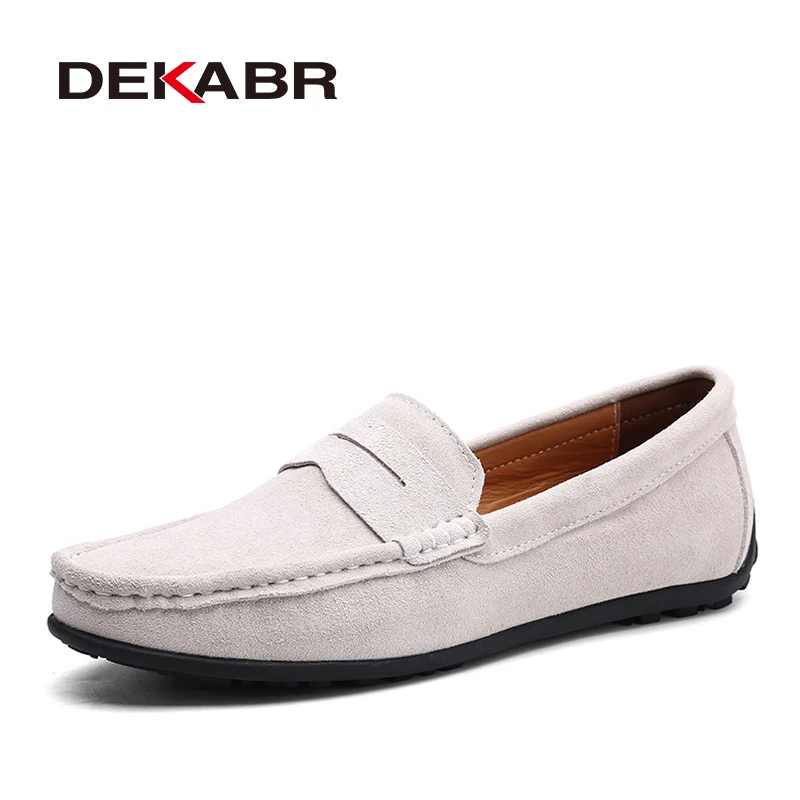 

DEKABR Fashion High Quality Soft Loafers Genuine Leather Flat Sole Casual Shoes Breathable Driving Shoes For Men Size 38-47