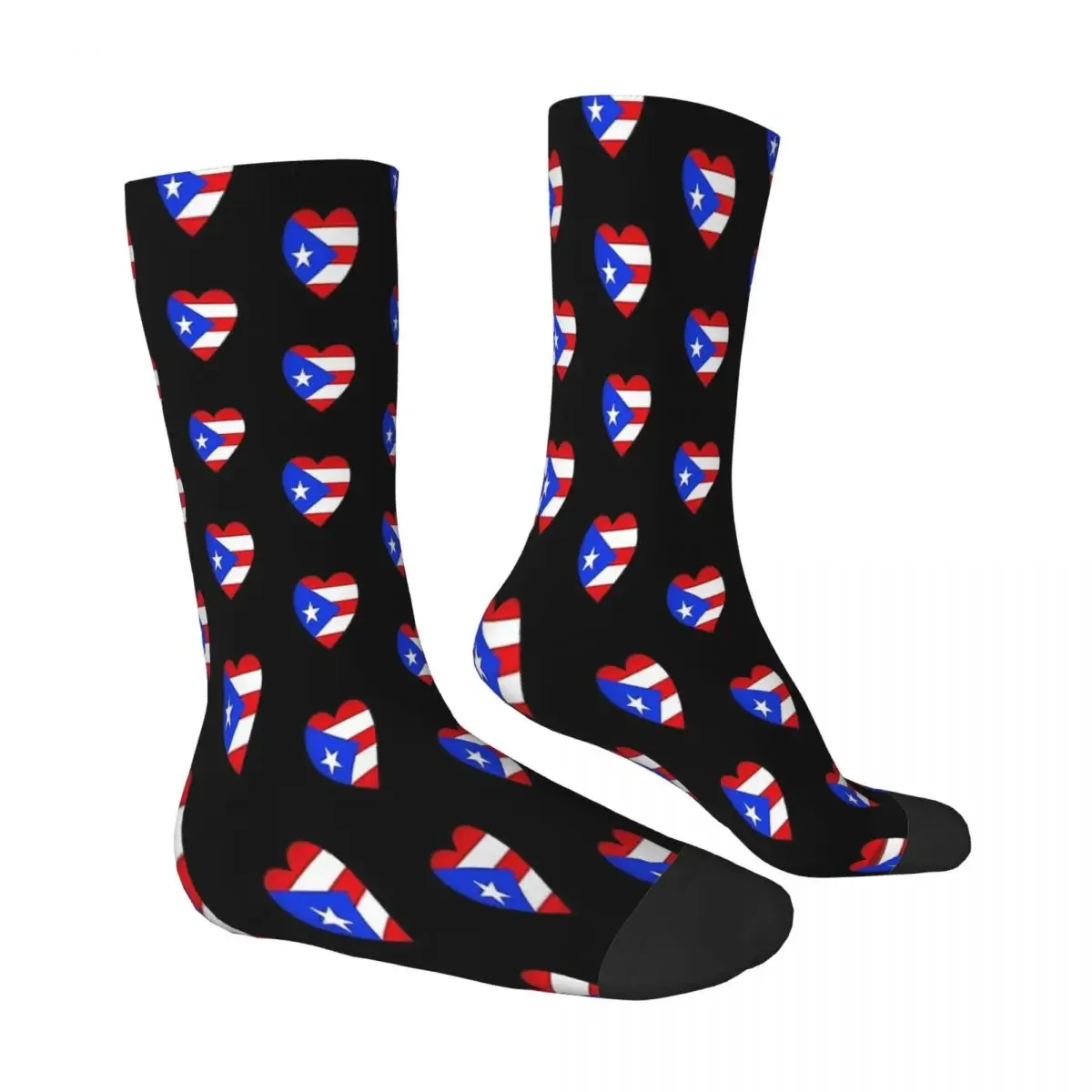 Puerto Rico Heart Socks Male Mens Women Autumn Stockings Printed