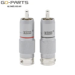 EIZZ High End Tellurium Copper Male RCA Connector Plug Rhodium Plated PTFE Insulator HIFI AUDIO AMP TV DVD Signal Cable DIY