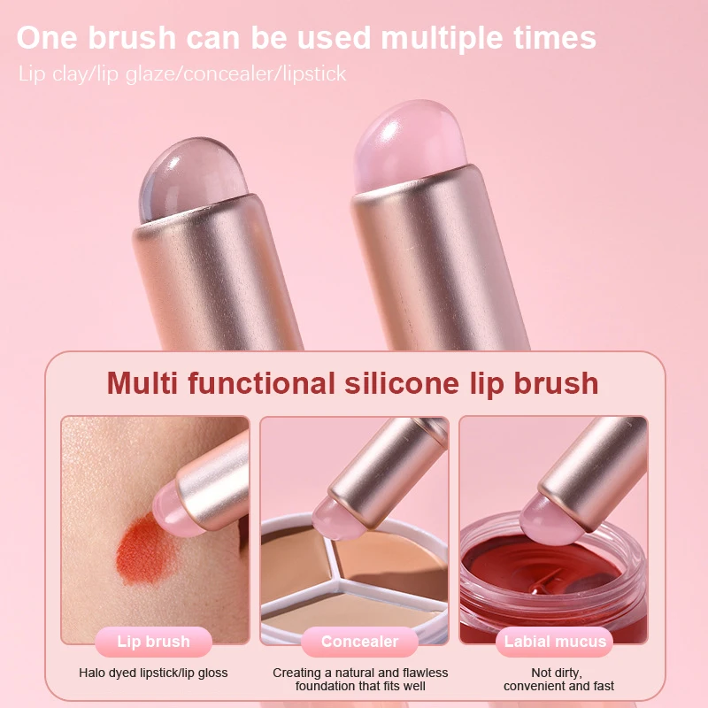 Upgrade multifunctionele siliconen lipconcealerborstel voor lippenbalsem lipgloss lippenstift schoonheidsmake-uptool