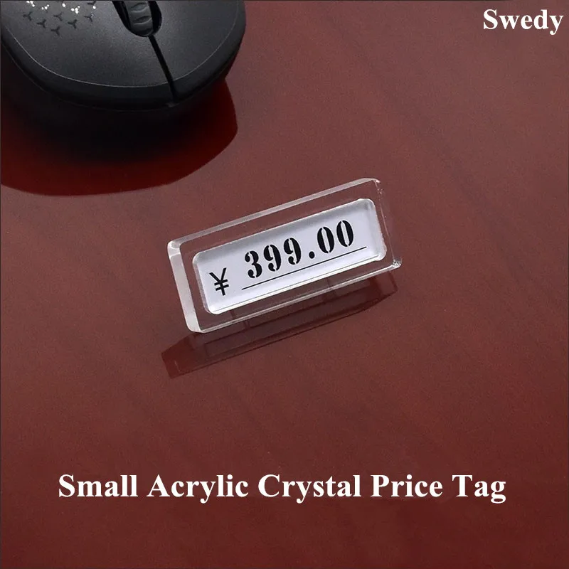 49x12mm Slant Back Acrylic Price Name Card Label Tags Table Acrylic Sign Holder Stand Small Price Label Holder Frame