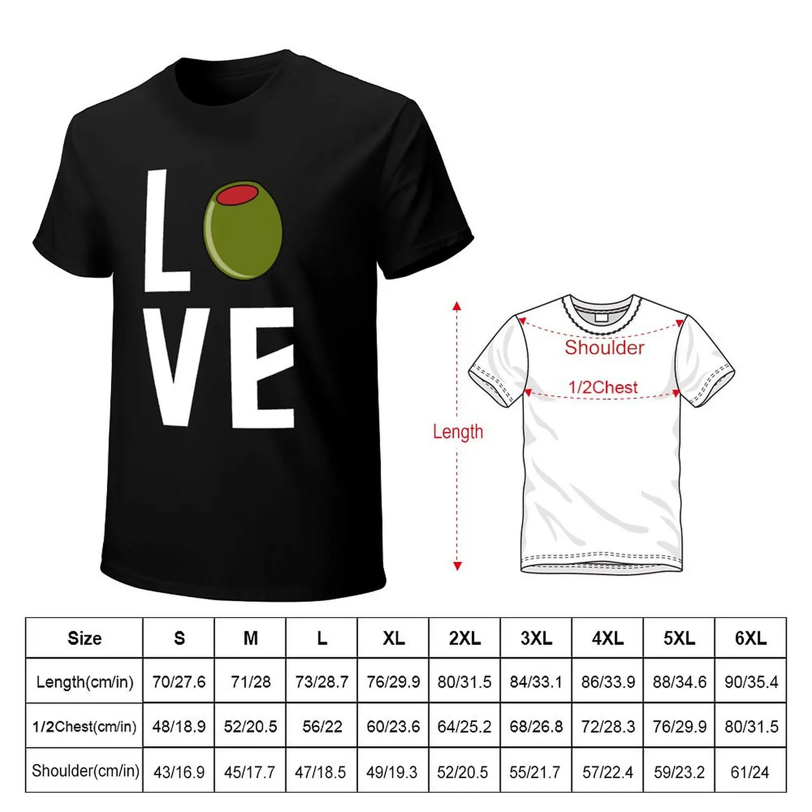 Fruit Love, Olive Love T-Shirt Summer Fashion Casual Tee Shirt
