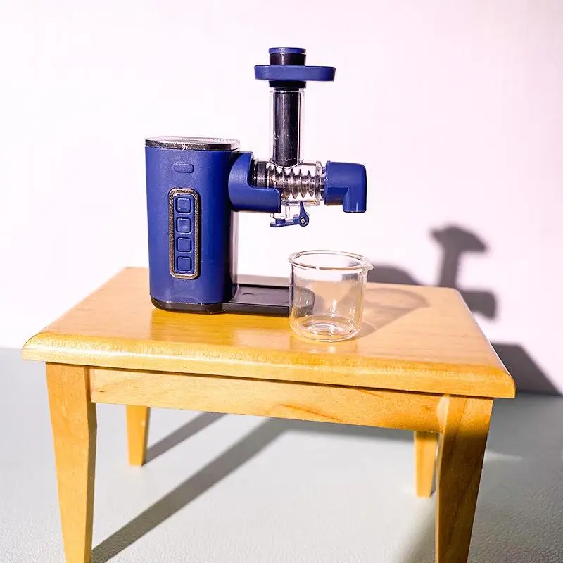 1 Juego de Mini máquina exprimidora de frutas para juego de comida, exprimidor en miniatura para casa de muñecas a escala 1:12, licuadora, modelo de simulación, decoración de escena