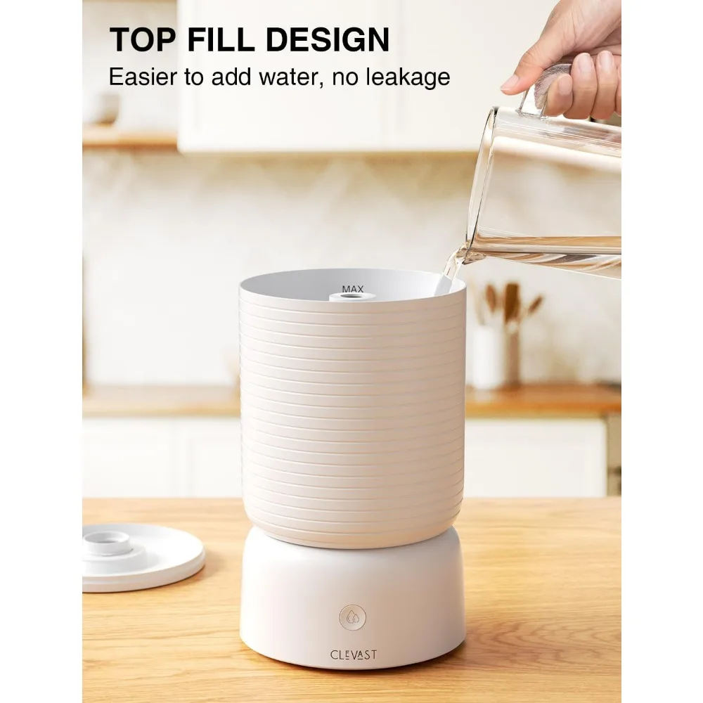 Pelembap Udara Pintar untuk Kamar Tidur, Pelembap Udara Isi Atas Kabut Dingin 1 Gal/4L dengan Diffuser Minyak Esensial, Operasi Senyap untuk Perawatan Bayi