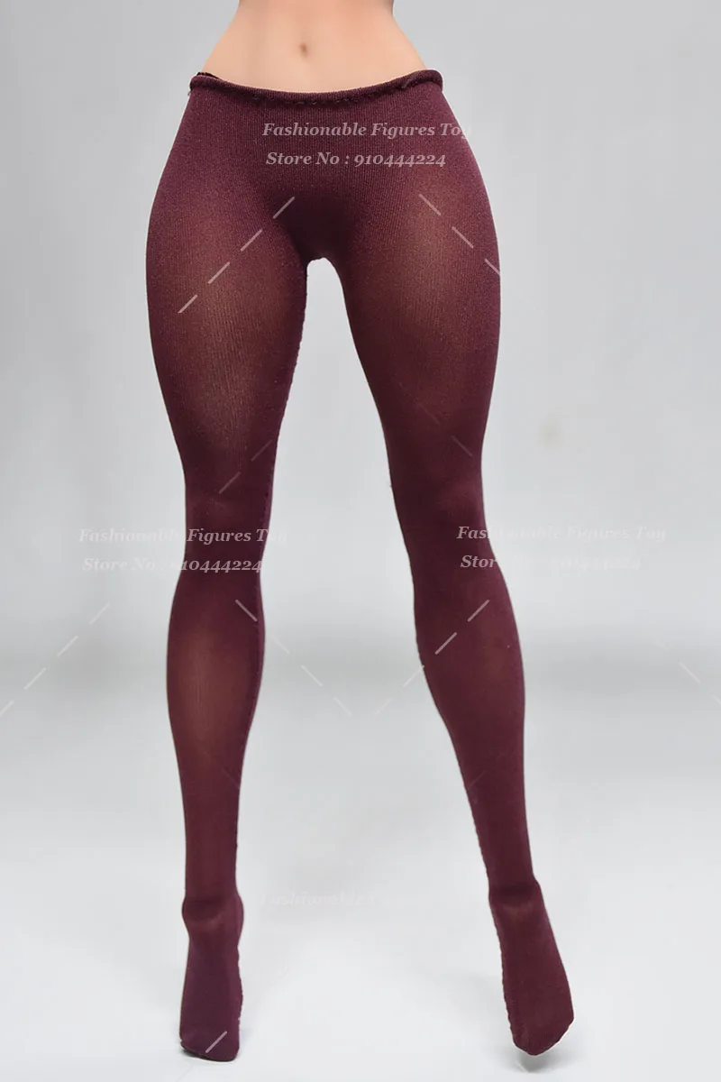 1/6 feminino soldado gelo seda meia-calça magro meados de cintura elástica leggings calças de fundo caber 12 Polegada figura ação corpo brinquedos