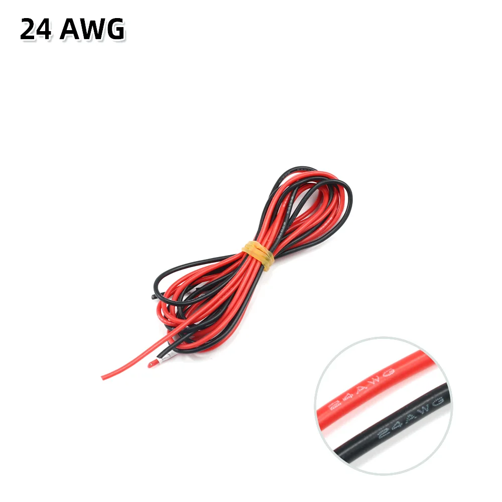 2 meter siliconendraad 8 10 12 14 16 18 20 22AWG hittebestendige zachte siliconen silicagel draadkabel (1 meter rood + 1 meter zwart) - afbeelding 1