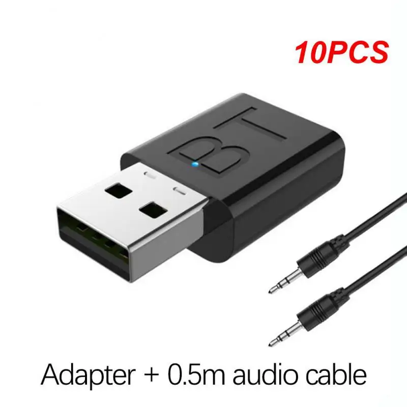 

10PCS Bluetooth 5.0 Transmitter Receiver 5.0 + EDR Transmit/Receive Two-in-one Bluetooth 5.0 Adapter USB 3.5mm AUX Adapter Car