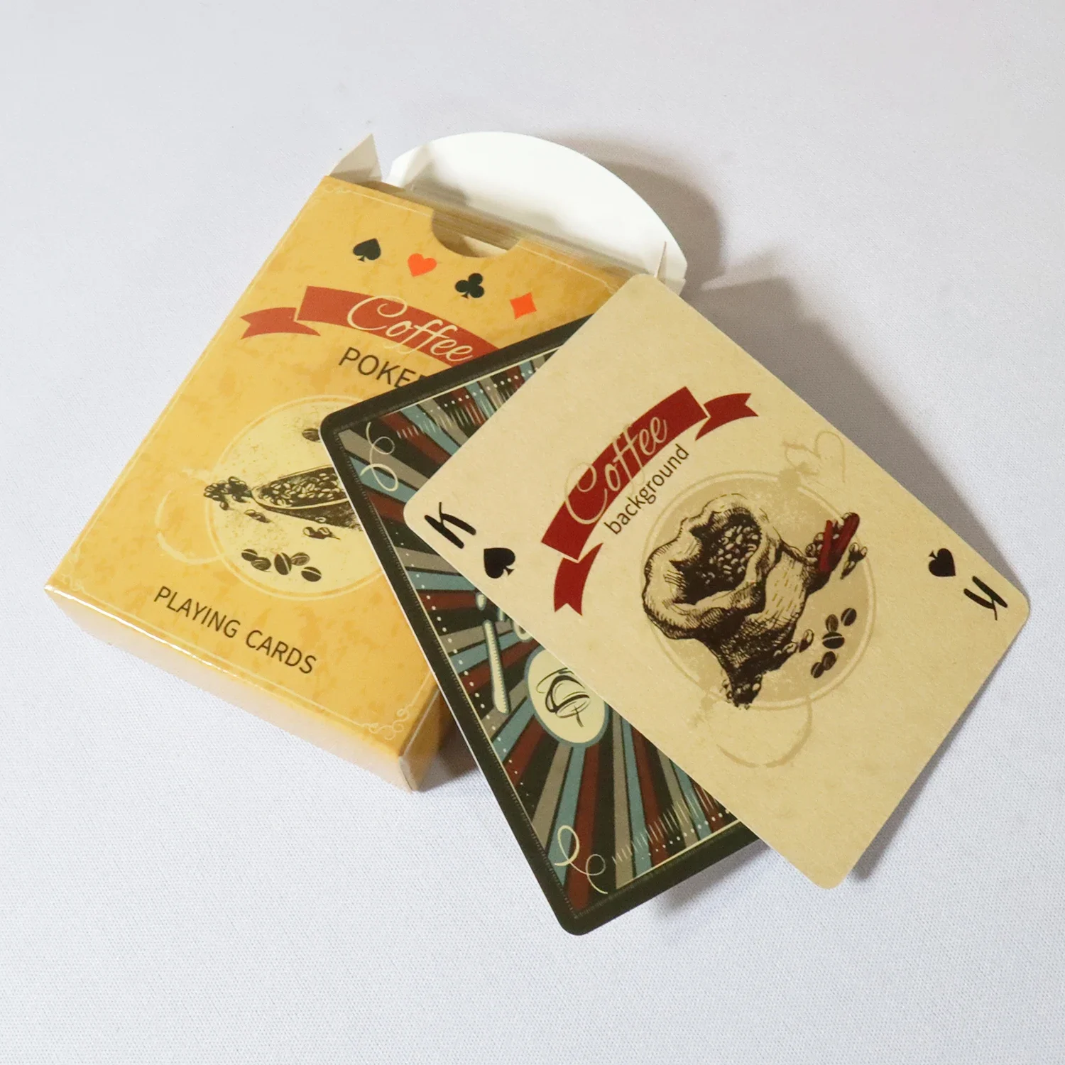 أوراق لعب ورق القهوة طراز عتيق 54 بطاقة ألعاب لوحية سطح السفينة بطاقة بوكر كلاسيكية كلاسيكية لألعاب حفلات نادي استراحة القهوة #5
