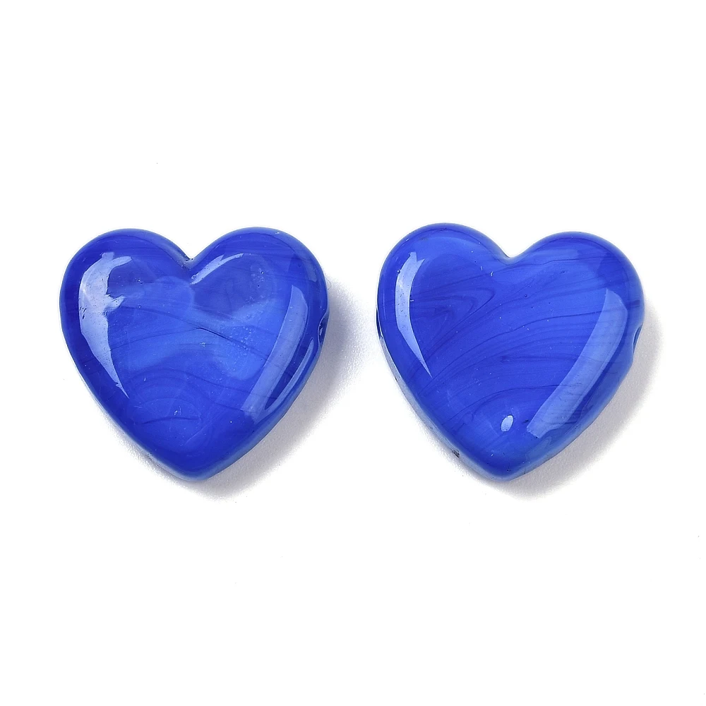 10 Stück handgefertigte mehrfarbige Herz-Glasperlen aus Lampwork-Glas, Valentinstagsgeschenk, 19–20 x 6,5–7 mm für die Herstellung von DIY-Schmuck – Detail 25