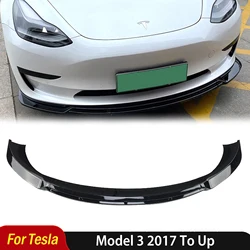 For Tesla Model 3 2017 To Up Maxton Style Front Bumper Lip Cover Splitter Canards Body Kit Spoiler Diffuser Tuning Auto Parts