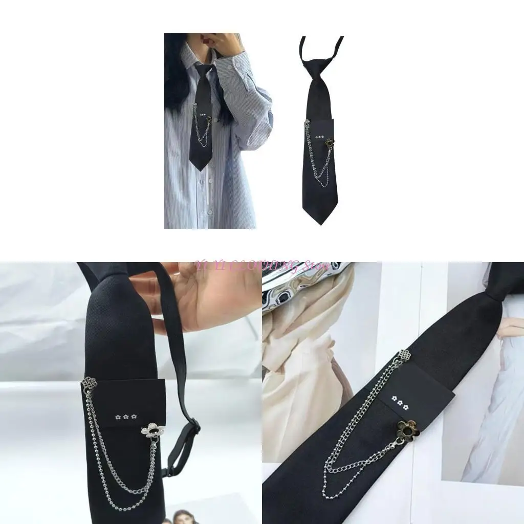 N5KF British Chain Designs Tie pescoço Diário Use Tie Tie Decote