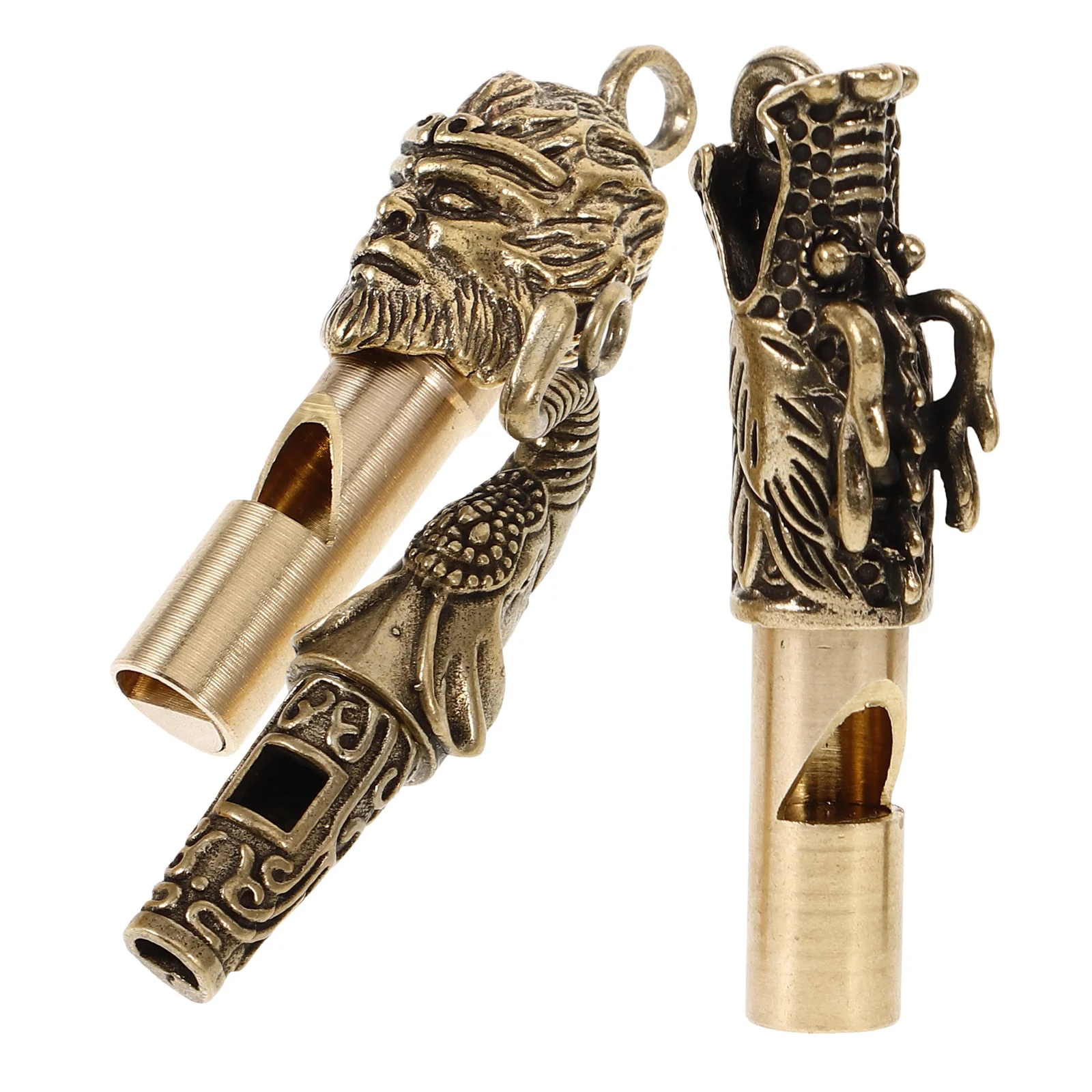 3Pcs Copper Whistle Pendant Creative Keychain Outdoor Emergency Loud Survival Camping Whistle Portable Creative Keyring Pendant