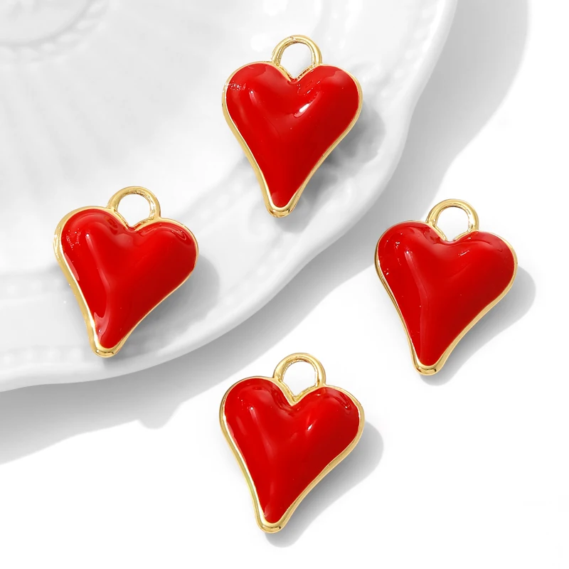 

подвеска сердце 18-каратное позолоченное красное сердце, подвески, подвески для изготовления ожерелья, подвески для ювелирных изделий, серьги «сделай сам», аксессуары, принадлежности для ювелирных изделий