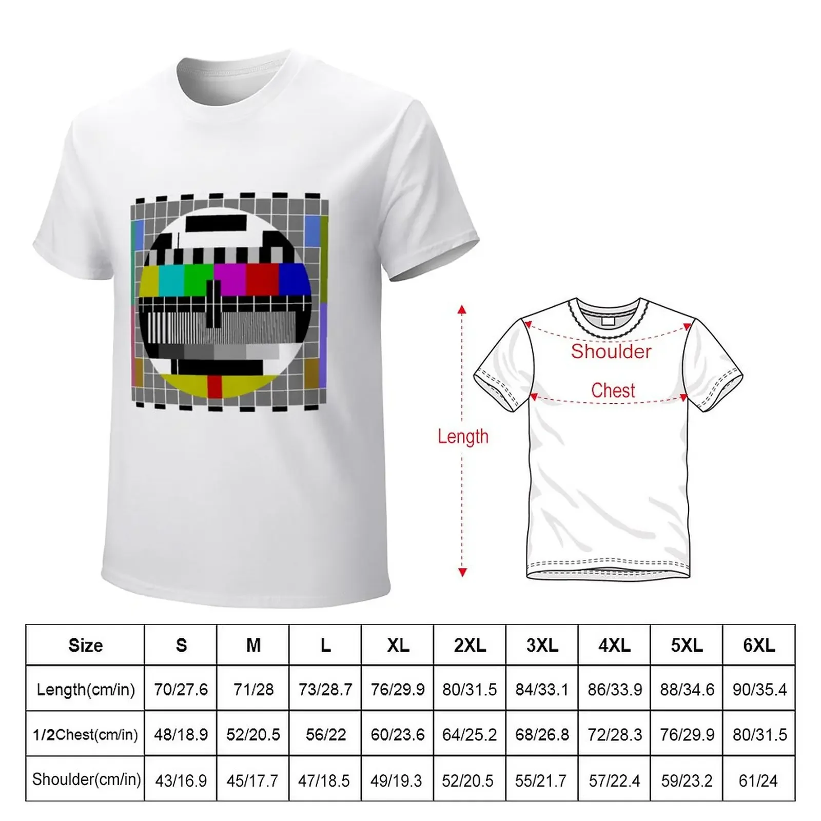 Test Pattern Logo T-Shirt heavyweights blanks sports fans funny t shirts for men kawaii clothes korean fashion t shirt for men