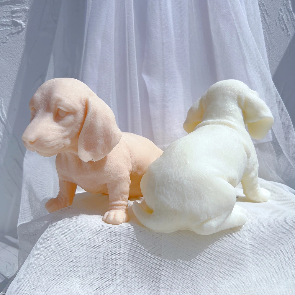 Imagem -02 - Molde de Silicone para Decoração 3d Animal Cachorro Cão Dachshund Cão Vela Moldes de Cera de Soja Presente para Amantes