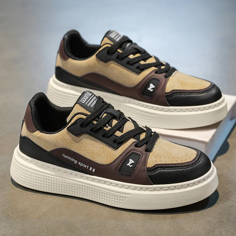 

Fashionable Comfortable Breathable Anti Slip Male Autumn New Men's Casual Shoes Pu Leather Footwear Four Seasons Flat Sneakers 7