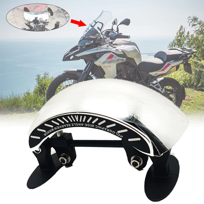 For Benelli TRK 502 X TRK502X TNT25N TNT 25N Motorcycle Windscreen 180 Degree Holographic Wide angle Rear View Mirror