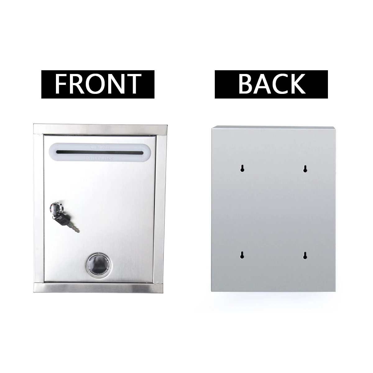 

Stainless Steel Small Mailbox Durable Waterproof Retro Design Wall-Hung Suggestion Complaint Box for Company Mail Letters