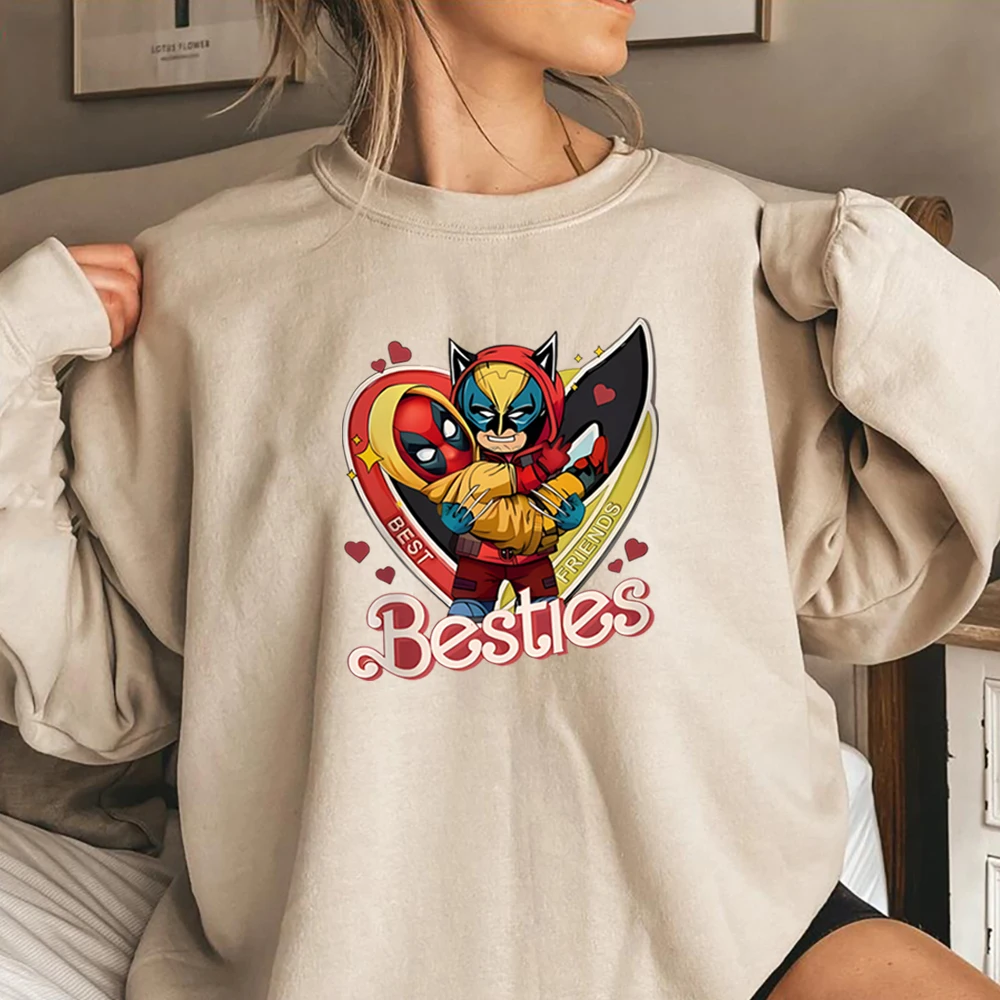 

Funny Best Friends Sweatshirt Dead Poo L Wolverine Besties Shirt Wade Wilson Logan Superhero Hoodie 90s Y2k Trendy Sweatshirts