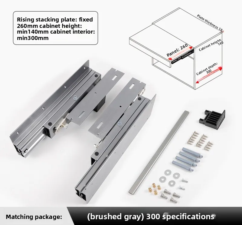 Onzichtbare stijgende uittrekbare tafel Hardware Verlengbureau Glijrail Opklapbare tafel Geleiderailaccessoires
