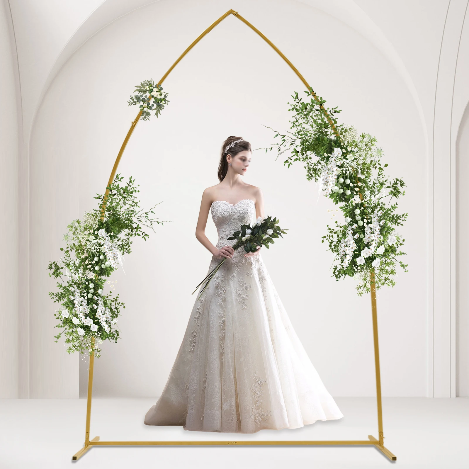 Metal Arch Backdrop Stand, 7.35FT Wedding Arch Backdrop Stand,  Wedding Arch Flower Frame