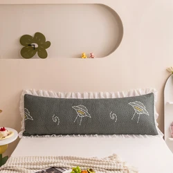 One double pillowcase with cotton edge single thick long pillow cover Couple pillow cover Home Hotel (pillow cover not included)